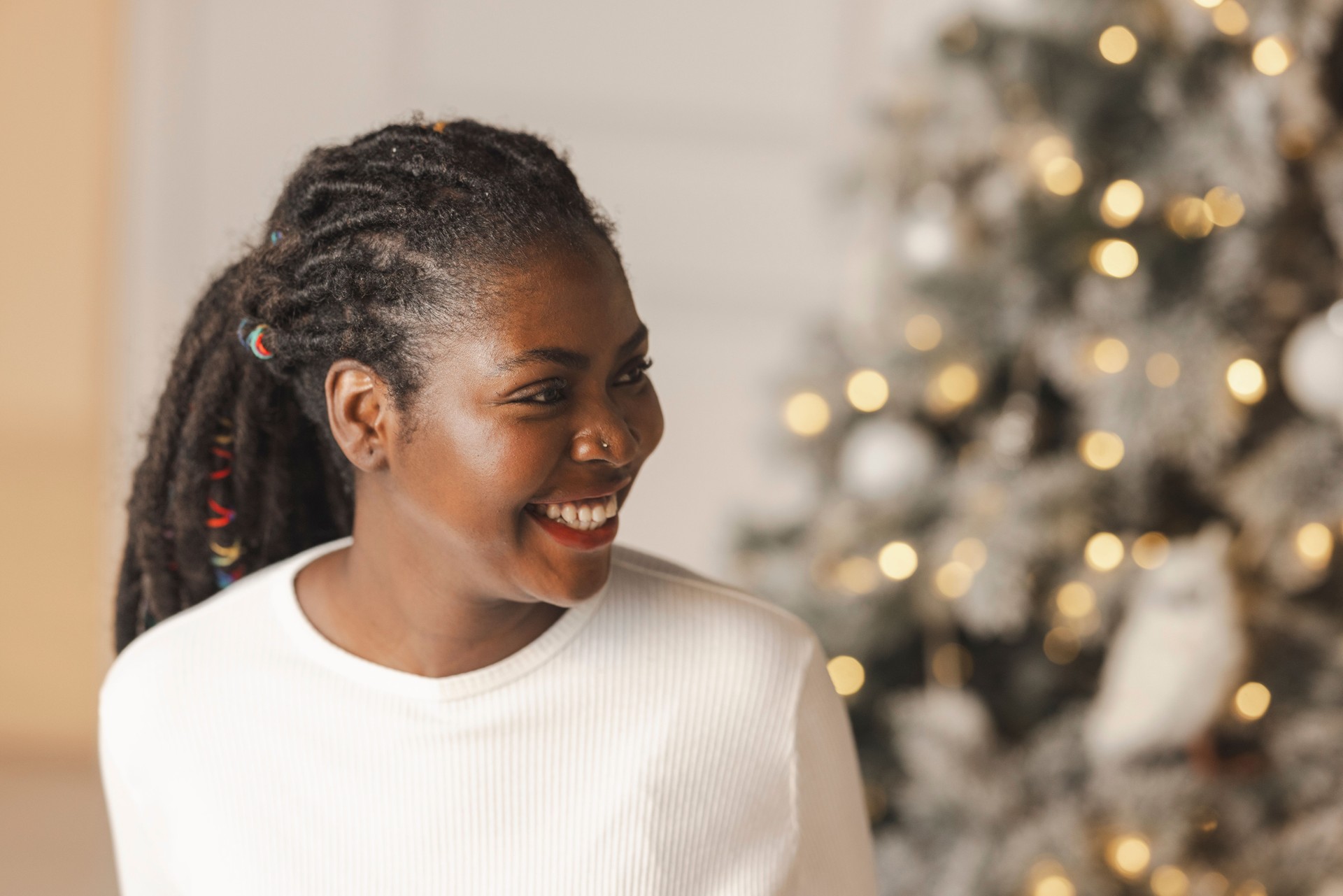 Christmas Portrait of a Beautiful Woman